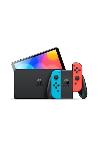 Nintendo Switch OLED Oyun Konsolu (İthalatçı Garantili) Kırmızı - Mavi