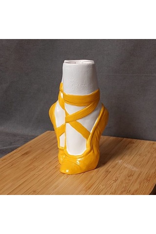 Uretti - Ayşe 7362 El Yapımı Balerin Ayakkabısı Dekoratif Biblo / Vazo - 15 X 9 Cm 1 Adet