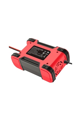 Foxsur 12V 24V 12A Araç Pil Akü Şarj Cihazı 7 Aşamalı Darbe Bakım Kırmızı