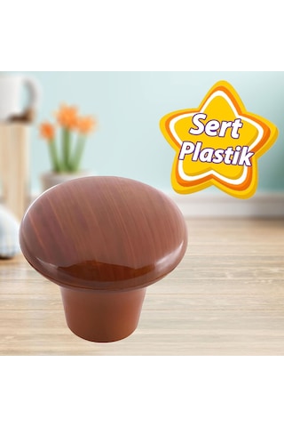 Sert Plastik Mantar Düğme Kulp Ceviz Dolap Mobilya Mutfak Dolabı Çekmece Kapak Kulpu Kulbu