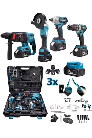 Branzeg BRZ553 Beşli Sarjlı Somun Hilti Matkap Spiral Matkap Seti 5'li