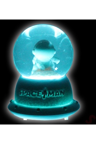 Uçuşan Yıldızlı,7,5cm X 4,5cm Led Işıklı Astronot Küre - Turkuaz