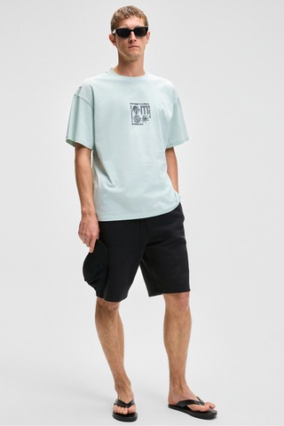 Grımelange HUJSEN Erkek Beli Lastikli Cepli Relaxed Fit Siyah Şort