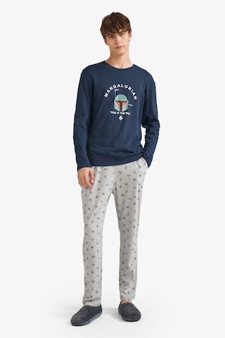 Defacto Star Wars-mandalorian Pijama Takımı Uzun Kollu Üst Uzun Alt F4879ax25aunv135 Lacivert