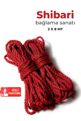 Fantezi Ürünleri, Shibari Sanatına Uygun Ayarlanabilir Vücut Bağlama Halat Seti Kırmızı