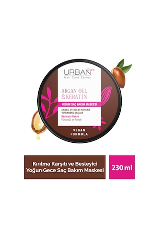 Argan Yağı & Keratin Besleyici Ve Kırılma Karşıtı Yoğun Saç Bakım Maskesi-230ml-vegan