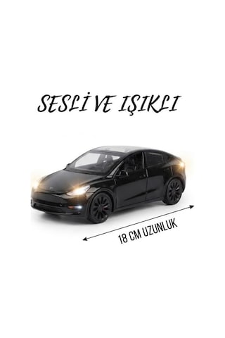 Tesla Model Y Model Şarj İstasyonlu Araç 1:24 Ölçek 6 Kapı Açılır Sesli, Işıklı Standlı Metal Araba