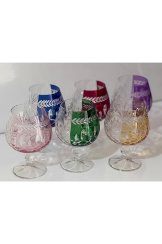 Bohemia Kristal Bardak Lüsterli 250 Cc 6 Adet Çok Renkli