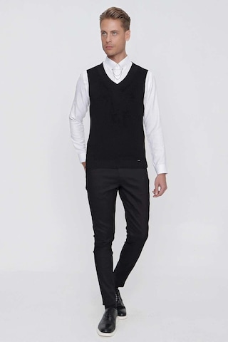 Efor Süveter 01 Slim Fit Siyah Süveter Triko Siyah