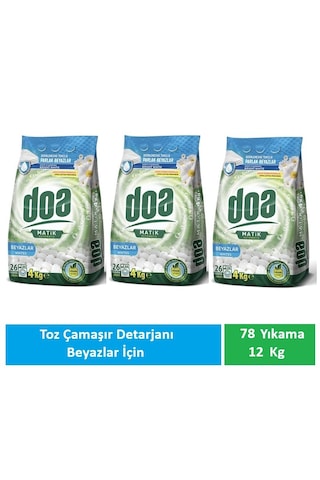 Doa Matik Toz Deterjan Beyazlar 3 X 4 Kg