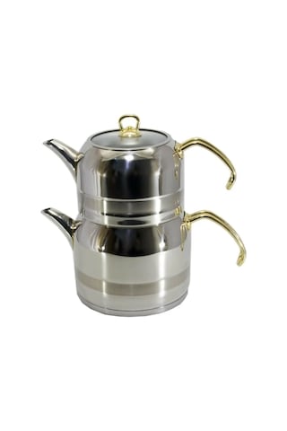 Kahraman Kah 1017-g Çaydanlık Enza Gold Midi Boy Gri - Gold