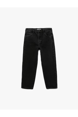 Koton Cep Detaylı Rahat Kesim Pamuklu Denim Pantolon Siyah 6wkb40014td