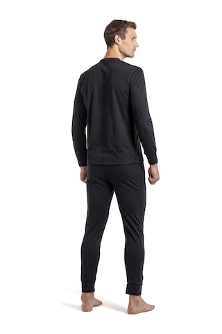 Oıl Company Unisex Çift Katlı Hafif Esnek Nefes Alabilir Örme Kumaş Termal İçlik Set Alt Üst Takım Siyah-01