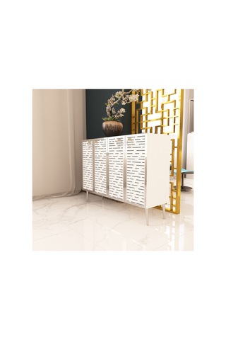 Rami 100 Cm Konsol, Çok Amaçlı Dolap Beyaz-gümüş Beyaz-gümüş