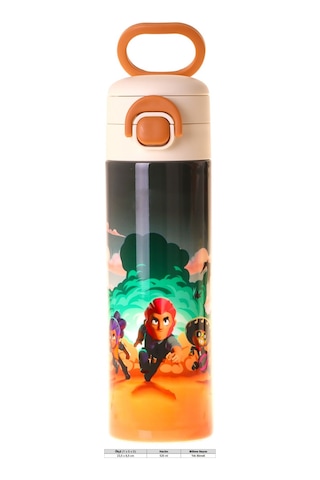 Kaukko Kids 520 Ml Aviator Baskılı Siyah Erkek Çocuk Çelik Termos Matara Çift İçim Kilitli Kapak - L5427