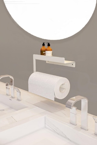 Rulo Kağıt Havluluk Peçetelik Banyo Düzenleyici BEYAZ KAGITHAVLU