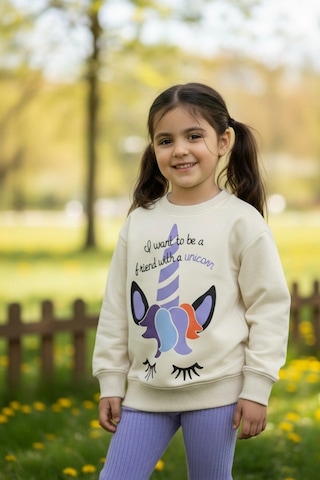 Koçak Kids Unicorn Desenli Kız Çocuk Lila Renk Taytlı Takım Yeşil