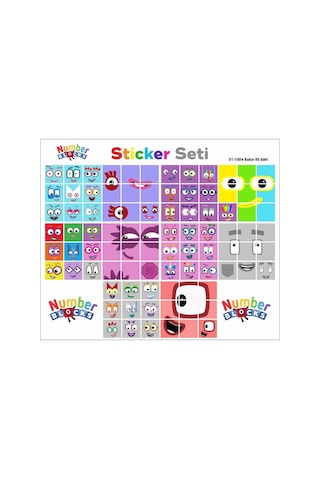 Number Blocks Matematik Eğitici Birim Küp Snapcubes /51-100 Mega Paket Sticker 90 Pcs