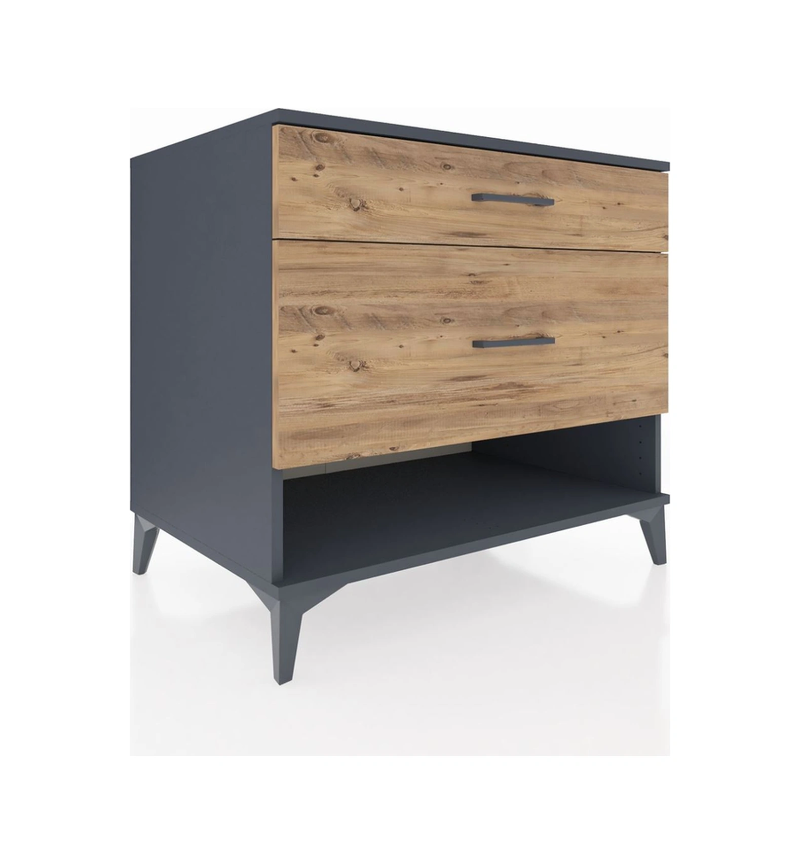 Kronos Şifonyer 2 Çekmeceli 88x59x80 Antrasit-çam Antrasit