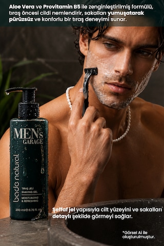 Bade Natural Men's Garage Tıraş Jeli 200 Ml