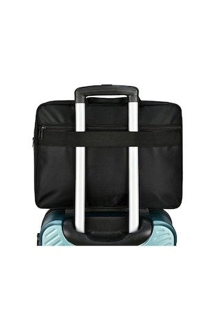 Galb Leather Unisex Siyah 16.5 Inc Koruklu Genisleyebilir Laptop & Evrak Cantasi