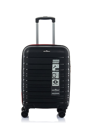 Hotowa Gold Pp Valiz 8010 Siyah Kırmızı Tsa Kilitli Kabin Boy Siyah - Kırmızı