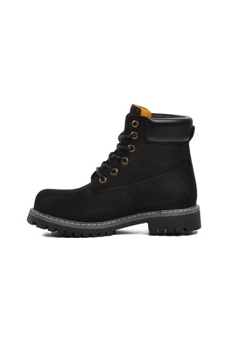 Bulldozer 240602 Siyah Nubuk Hakiki Deri Bağcıklı Unisex Bot 001