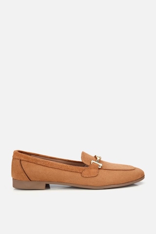 Yaya Kadın Taba Süet Gold Tokalı Loafer Yaya Kadın Taba Süet Gold Tokalı Loafer