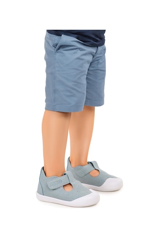 Kiko Kids Elroy İlk Adım Bebe Cırtlı Kız Bebek Spor Ayakkabı Bebe Mavi