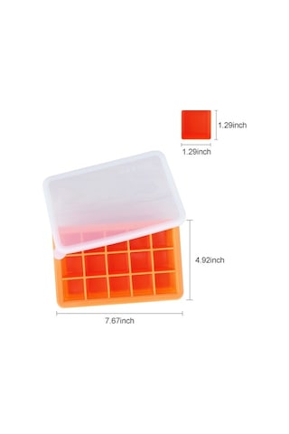 Besthome1 15 Izgara Silikon Buz Kalıbı, Kapaklı, Kolay Kaldırılabilir, Renkli Mutfak Ürünü Çok Renkli