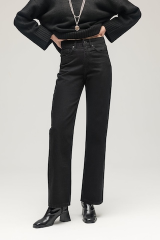 Sââde Kadın Yüksek Bel Mary Vintage Straight Fit Jean Pantolon Siyah