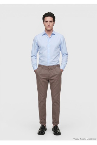 Ramsey Mürdüm Düz Dokuma Jogging Fit Casual İpek Karışımlı Pantolon mürdüm damson Color