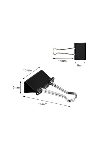 10 Adet/takım Siyah Klasör Klipsleri Foldback Metal Ataçlar