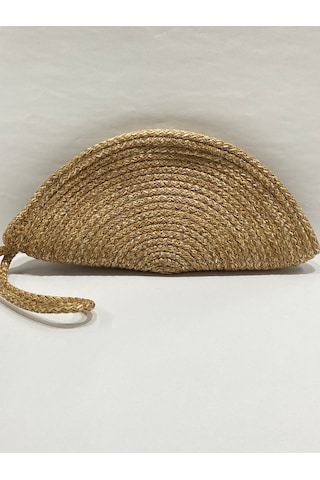 Clutch Çanta / El Çantası / Ay Model / Portföy Çanta Hasır Bej