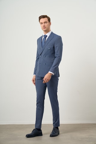 Morven Erkek Lacivert Poliviskon Trend Kruvaze Slim Fit Sivri Yaka Takım Elbise 24ms001005200 Lacivert