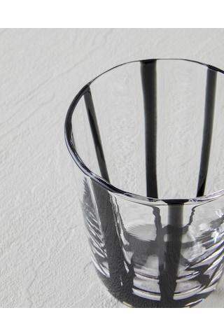 English Home Stripe Cam El Yapımı Bardak 240 Ml Siyah