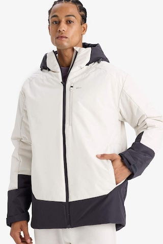 Defacto Defactofit Su İtici Regular Fit Kapüşonlu Fermuarlı Su Geçirmez Mont E9494ax25aubg715 Bej