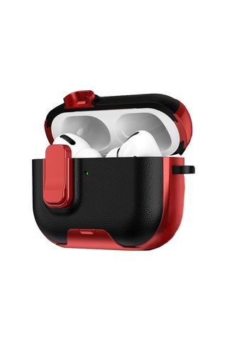 Apple Airpods Pro 3 3.nesil Rova Deri Kılıf - Kırmızı