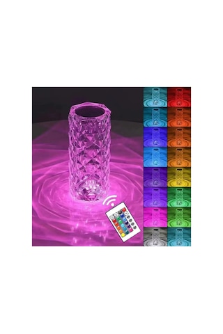 Kristal Masa Lambası Rgb Led Dokunmatık Usb Şarjlı Unichrome Beyaz