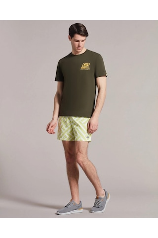 Skechers M Swimwear Printed 5 Inch Swimshort Erkek Light Green Deniz Şortu S231384-299