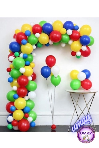 30 Adet Renkli Lateks Balon Karışık Renk 9 İnç 25 Cm Karısık