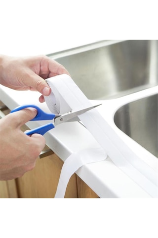 3,2 Mt Gri Renk Su Sızdırmaz Geçirmez Bant Lavabo Küvet Tezgah Kenar Banyo Mutfak Pencere Yalıtım