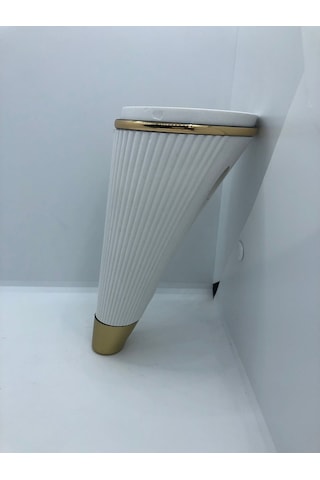 Karakoçaksesuar Plastik,19 Cm Beyaz-Gold Koltuk,Berjer,Mobilya Ayağı (4 Adet)
