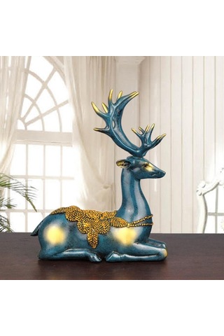 Homyl Yılbaşı Mavisi Için Çift Geyik Süs Reçine Mavi Tarif Edildiği Gibi
