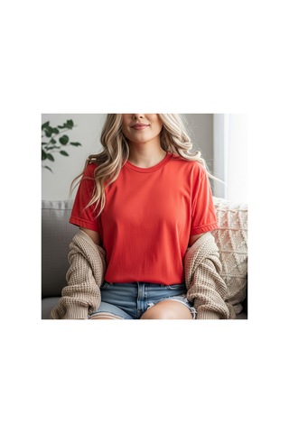 Herkesemoda Düz Basic T-shirt Kırmızı
