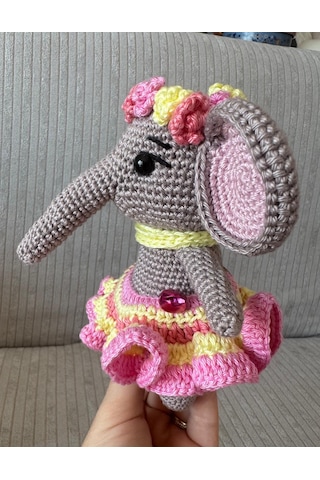 Etekli Amigurumi Fil Oyuncak 16 Cm 001