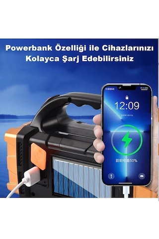 Güneş Enerjili Işıldak Solar Şarjlı 25w Aydınlatma Cihazı 4 Mod K
