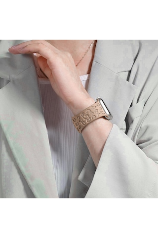 Apple Uyumlu Watch 44 45 46mm Leopar Desenli Yumuşak Silikon Kordon Seri 2 3 4 5 6 Se 7 8 9 10