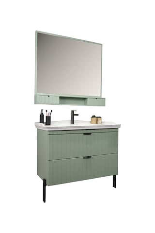 Kobos Noble 100 Cm Banyo Dolabı Seti Mint Yeşil