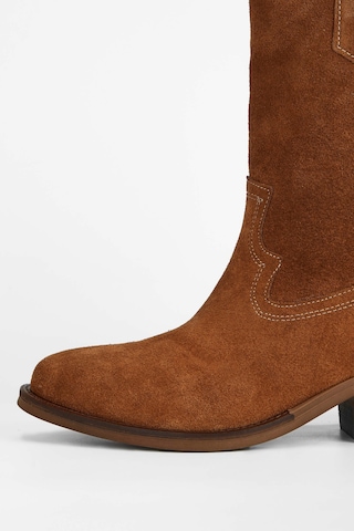 Tamer Tanca Kadın Hakiki Deri Taba Süet Western Bot 231 2068 Bn Bot Sk23/24 Taba Suet